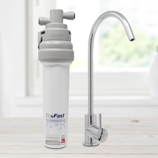 Doulton EcoFast beépíthető ólomszűrő víztisztító BioTect Ultra szűrőbetéttel és Euro bekötő szettel